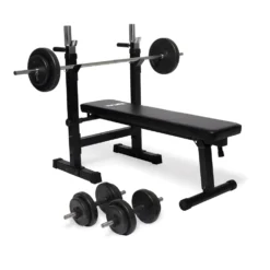 VirtuFit Verstelbare Halterset - 30,5 kg - Halterbank Compact - Dumbbellset - Halterset