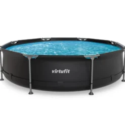VirtuFit Zwembad Rond Ø305 x 76 cm - Antraciet - Compleet Pakket