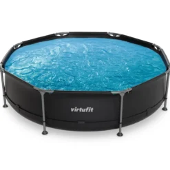 VirtuFit Zwembad Rond Ø305 x 76 cm - Antraciet - Compleet Pakket