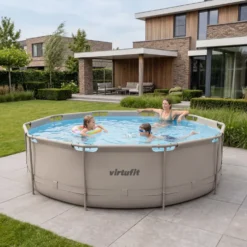 VirtuFit Zwembad Rond Ø366 x 100 cm - Beige - Compleet Pakket