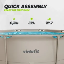 VirtuFit Zwembad Rond Ø244 x 76 cm - Beige - Compleet Pakket